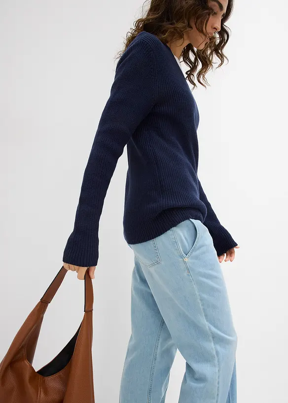 Feinstrickpullover aus reiner Bio Baumwolle, bonprix