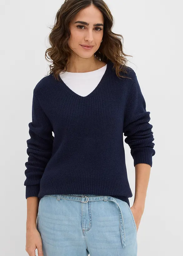 Feinstrickpullover aus reiner Bio Baumwolle, bonprix