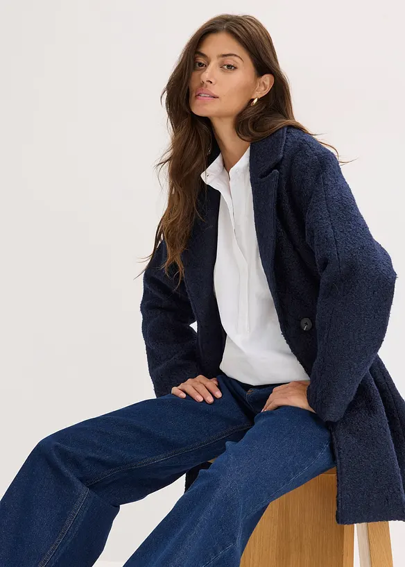 Kurzer Bouclé-Mantel, oversized, bonprix