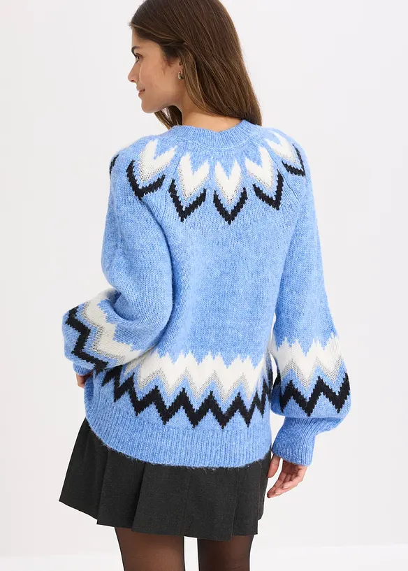 Norweger-Pullover mit Glitzerstreifen, bonprix