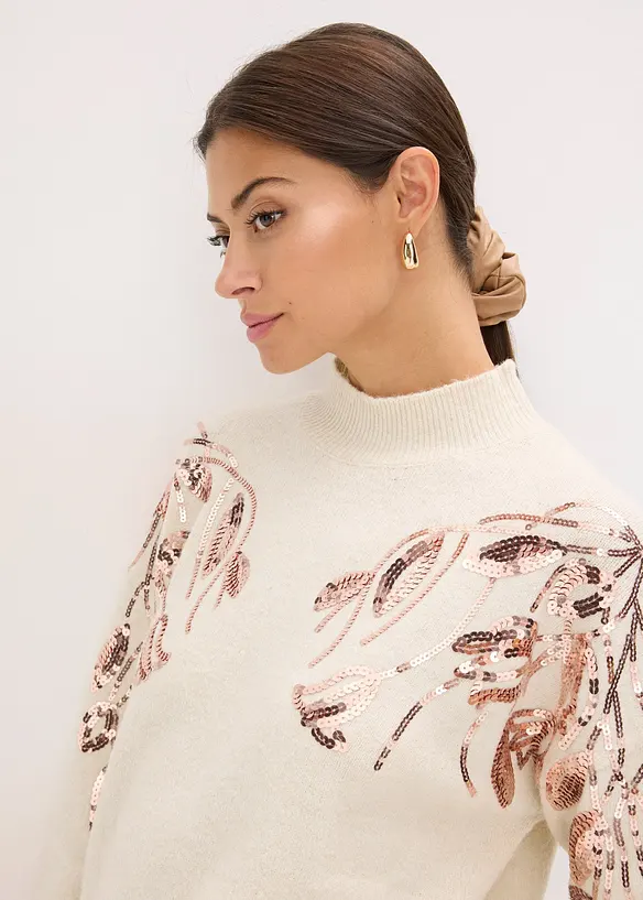 Oversize-Pullover mit Pailletten, bonprix