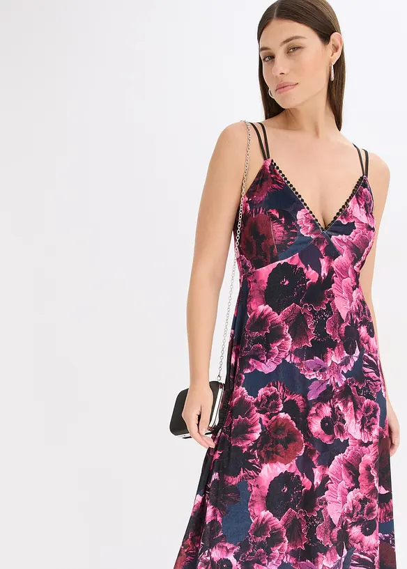 Midikleid aus glänzendem Samt, bonprix