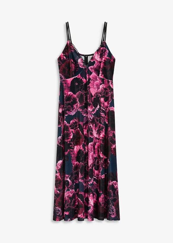 Midikleid aus glänzendem Samt, bonprix