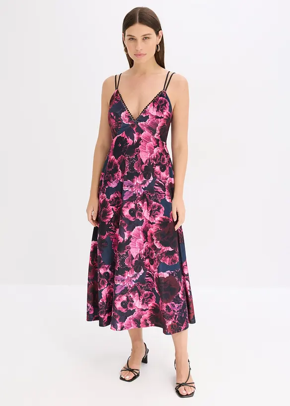 Midikleid aus glänzendem Samt, bonprix