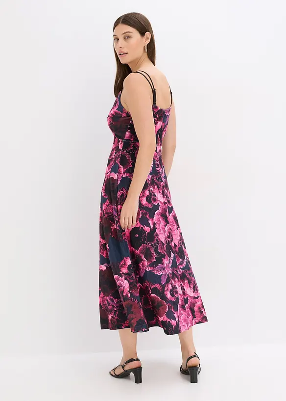 Midikleid aus glänzendem Samt, bonprix