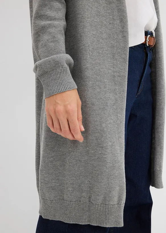 Longstrickjacke mit Rollkanten, bonprix