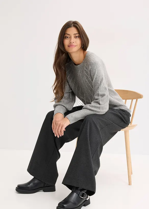 Pullover mit Strass-Applikation, bonprix