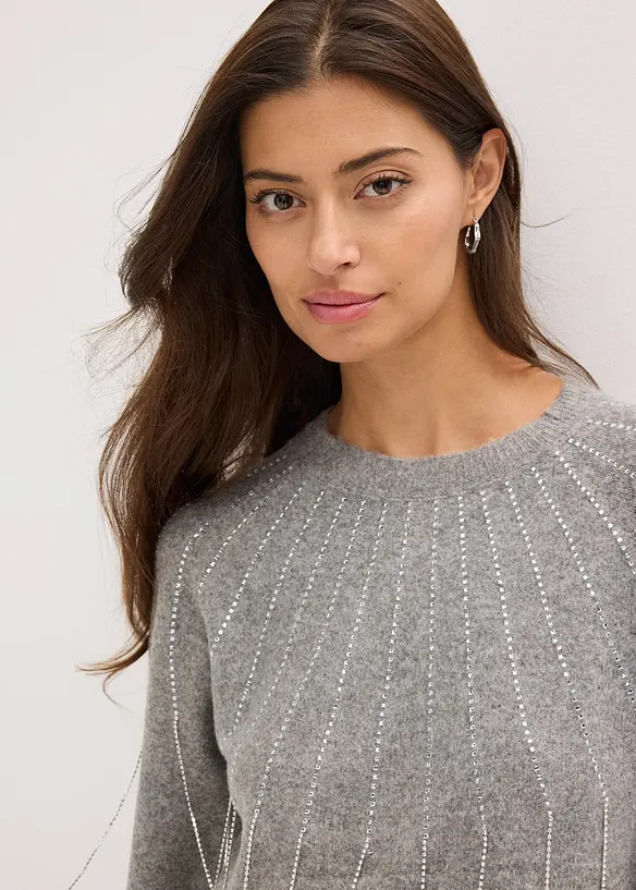 Pullover mit Strass-Applikation, bonprix