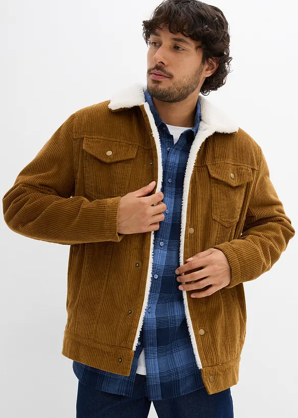 Cord-Jacke mit Teddyfutter, bonprix