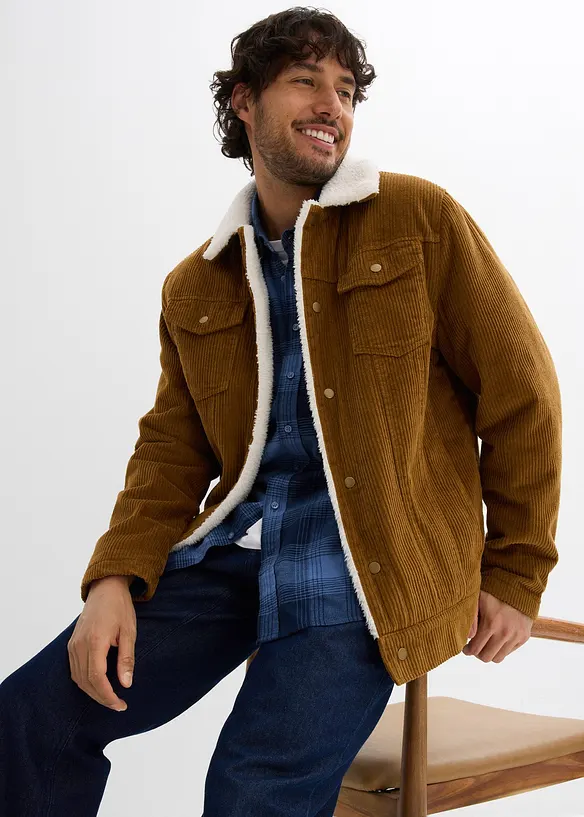 Cord-Jacke mit Teddyfutter, bonprix