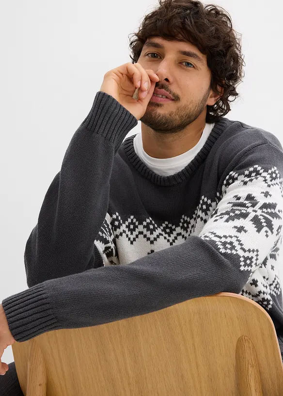 Norweger-Pullover aus reiner Baumwolle, bonprix
