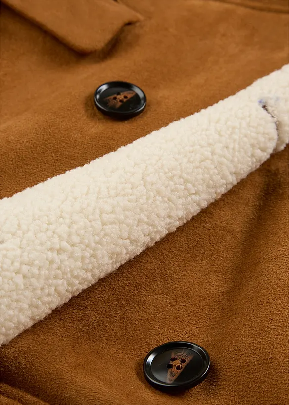 Manteau effet peau retournée avec doublure sherpa, bonprix