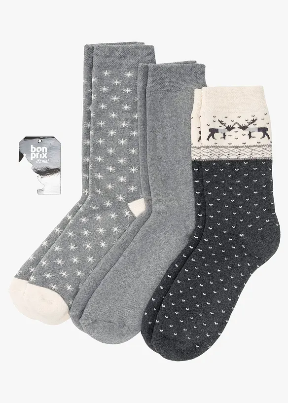 Thermo Socken mit Bio-Baumwolle (3er Pack), bonprix