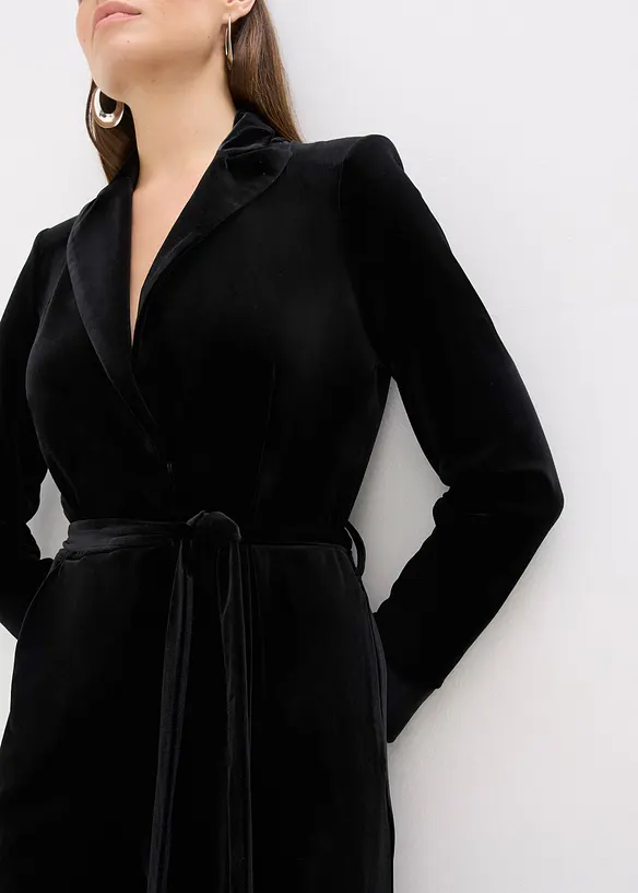 Jersey-Jumpsuit aus fließendem Samt, bonprix