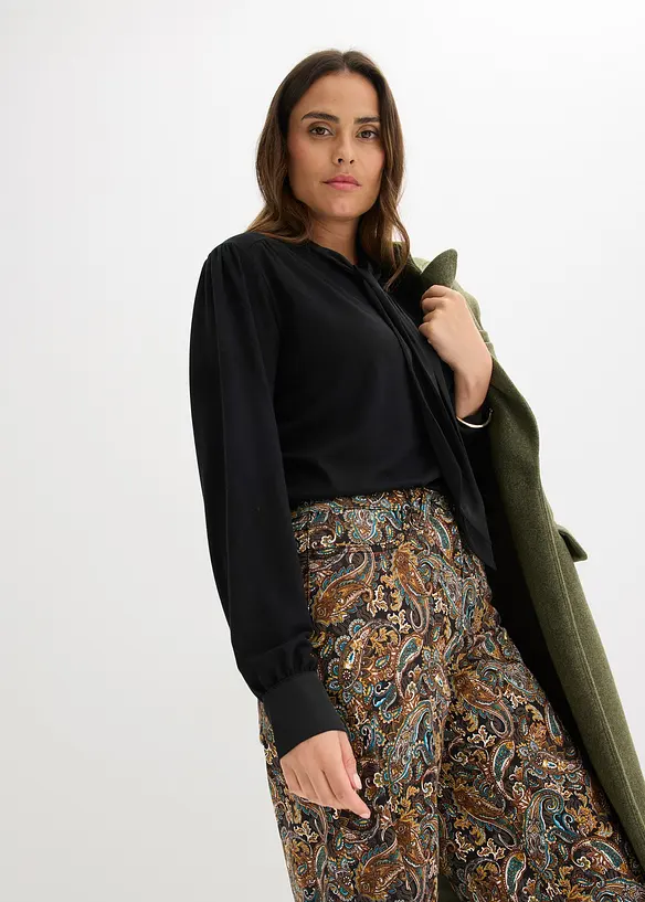 Shirt mit Viskose und Satinschluppe, bonprix