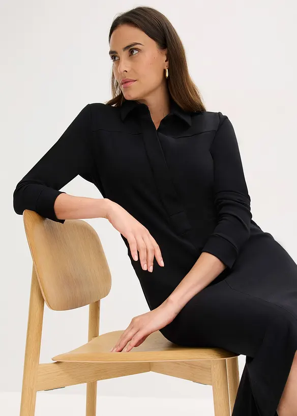 Hemdblusenkleid aus Punto di Roma, bonprix
