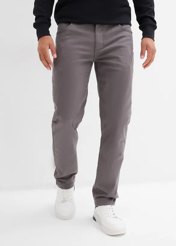 Regular Fit Stretch-Thermohose mit flauschigem Flanellfutter, Straight, bonprix