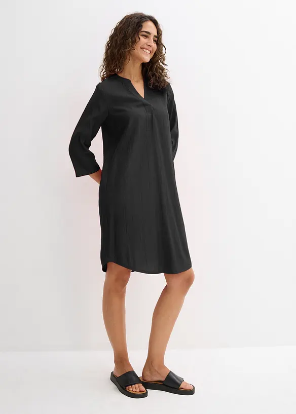 Robe-tunique fluide et texturée en viscose majoritaire, bonprix