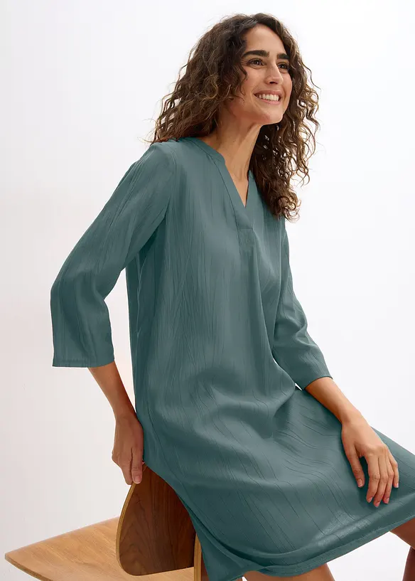 Tunika-Kleid aus Viskose-Mix mit Struktur Effekt, bonprix