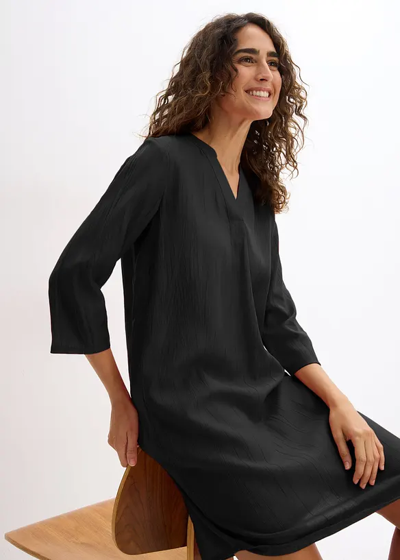 Robe-tunique fluide et texturée en viscose majoritaire, bonprix