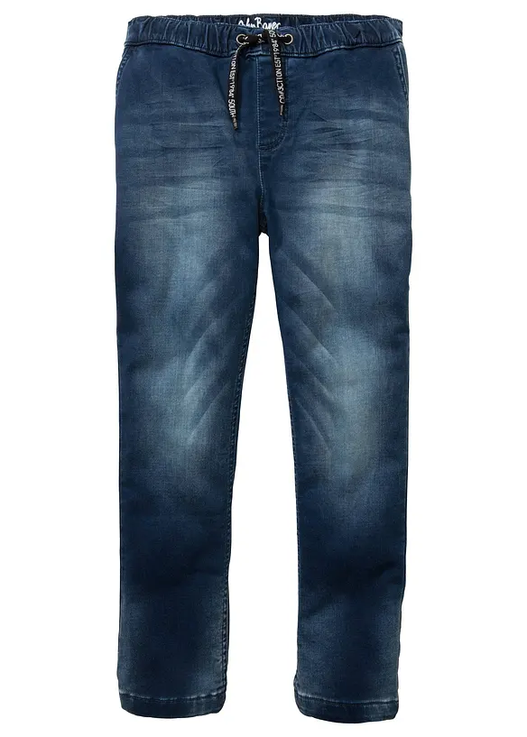 Regular Fit Schlupf-Sweat-Jeans, Straight, bonprix