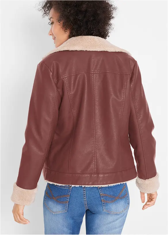 Lederimitat-Jacke, gefüttert, bonprix