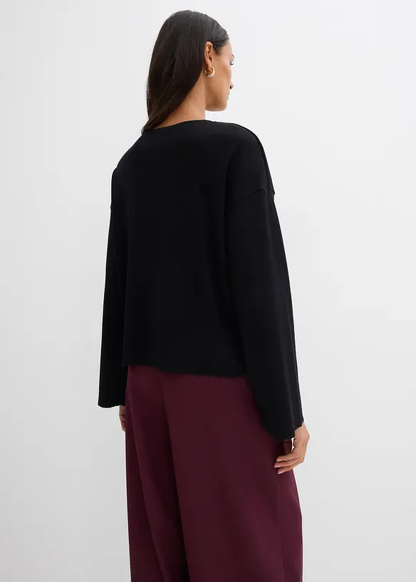 T-shirt manches longues côtelé, bonprix