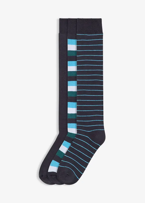 Thermo Kniestrümpfe mit weichem Innenfrottee mit Bio-Baumwolle (3er Pack), bonprix