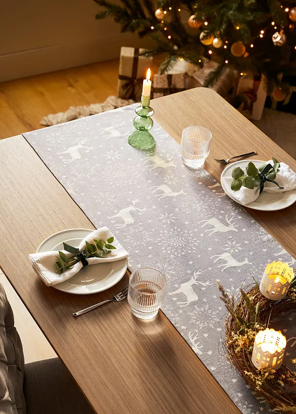 Tischläufer mit Winter Motiv aus Bio Baumwolle, bonprix