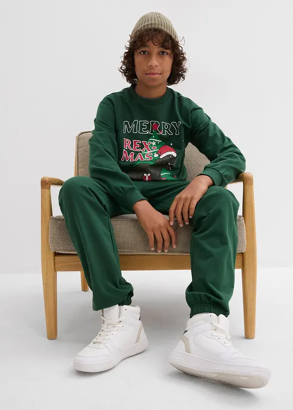 Sweatshirt und Sweathose aus reiner Baumwolle (2-tlg.Set), bonprix