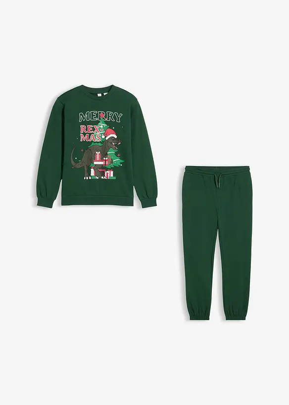 Sweatshirt und Sweathose aus reiner Baumwolle (2-tlg.Set), bonprix