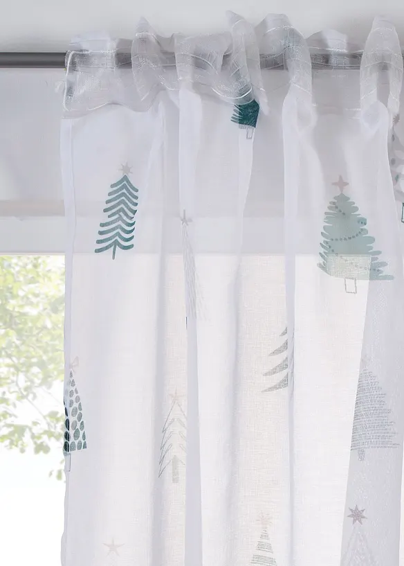 Voilage à imprimé sapins (1 pce), bonprix