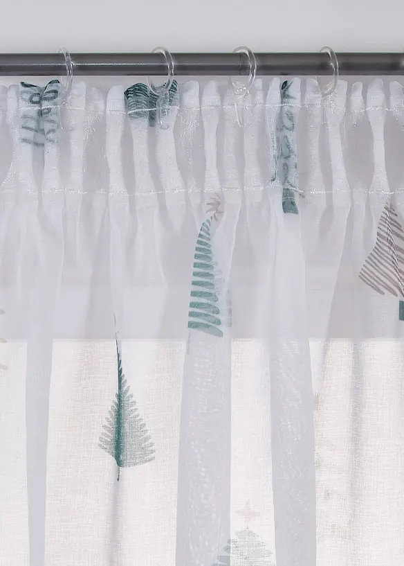 Voilage à imprimé sapins (1 pce), bonprix