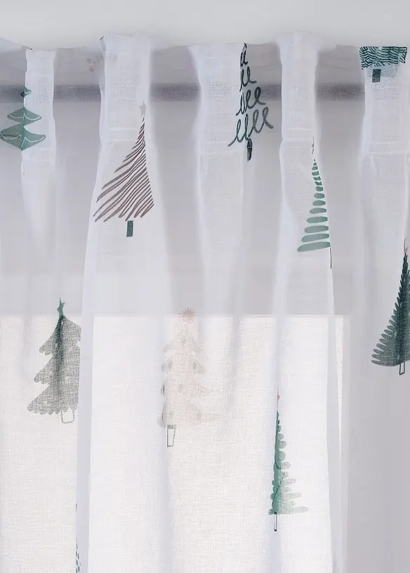 Voilage à imprimé sapins (1 pce), bonprix