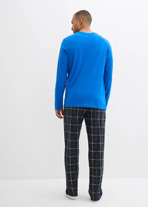 Pyjama aus reiner Baumwolle mit Knopfleiste und langen Ärmeln, bonprix