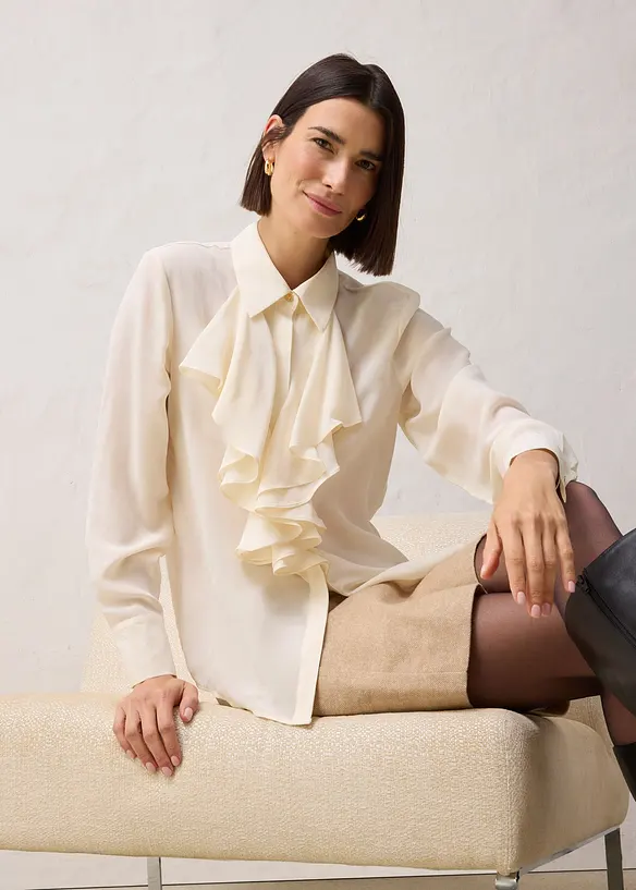 Bluse mit Seide, bonprix