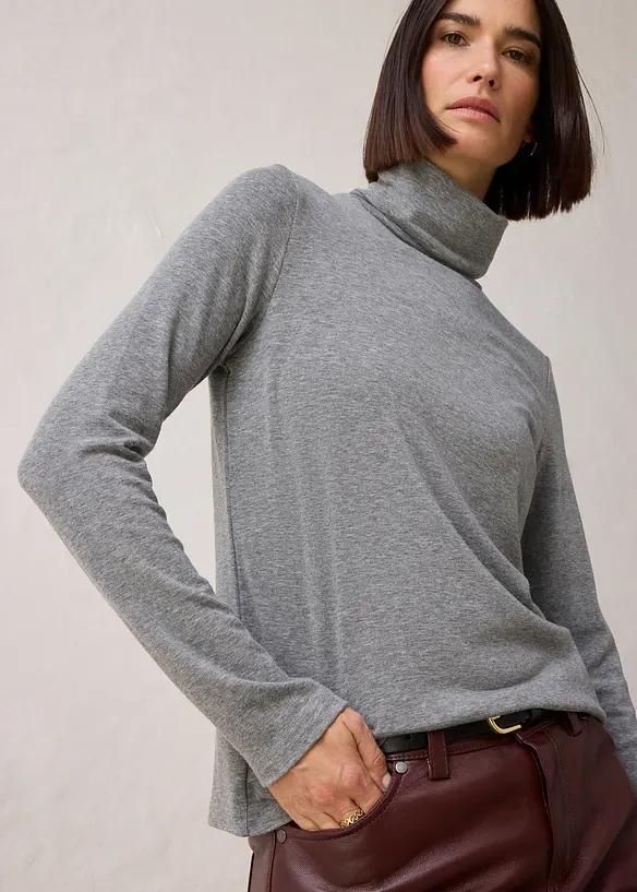 Rollkragenshirt mit Woll-Anteil, bonprix