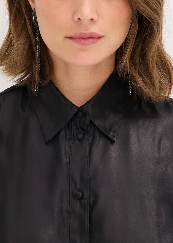 Hemdbluse aus glänzendem Satin, bonprix