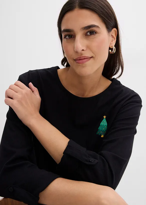 Langarmshirt aus reiner Bio-Baumwolle, bonprix