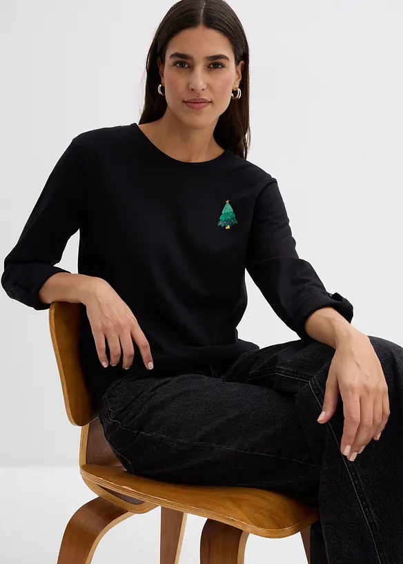 Langarmshirt aus reiner Bio-Baumwolle, bonprix