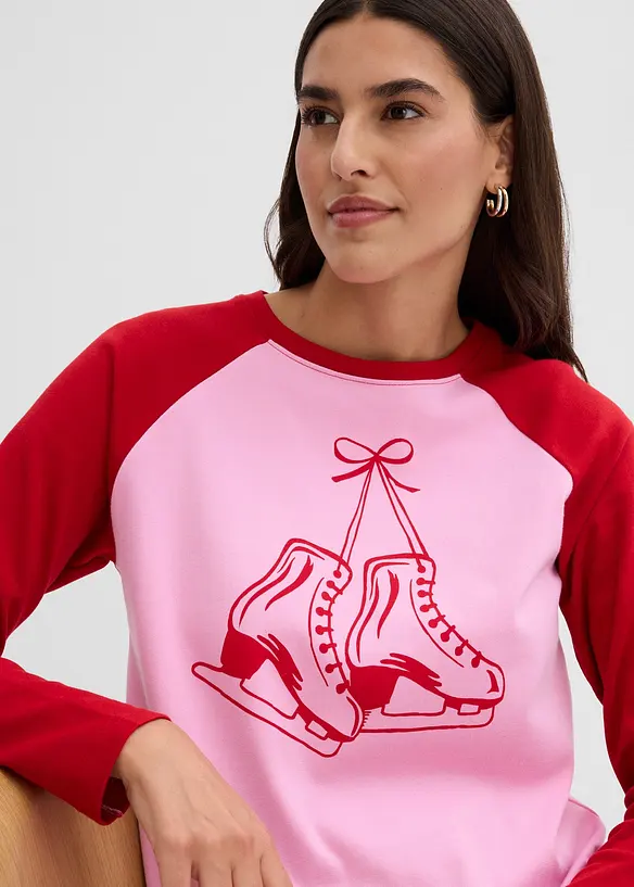 Raglanshirt aus reiner Bio-Baumwolle, bonprix