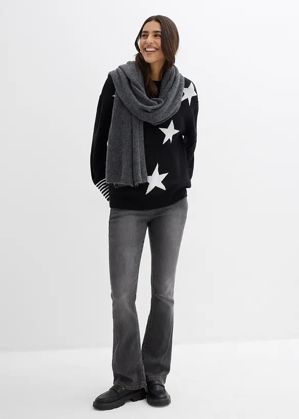 Oversize-Pullover mit Sternendruck, bonprix