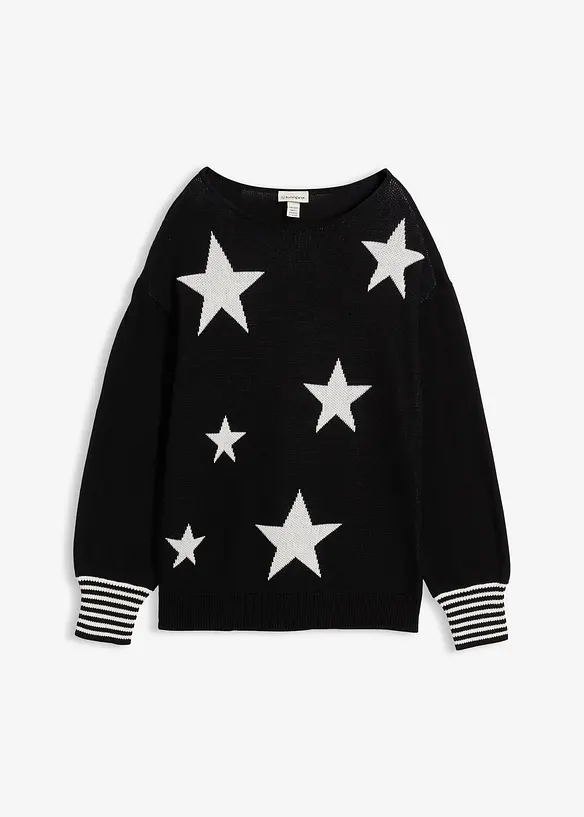 Oversize-Pullover mit Sternendruck, bonprix