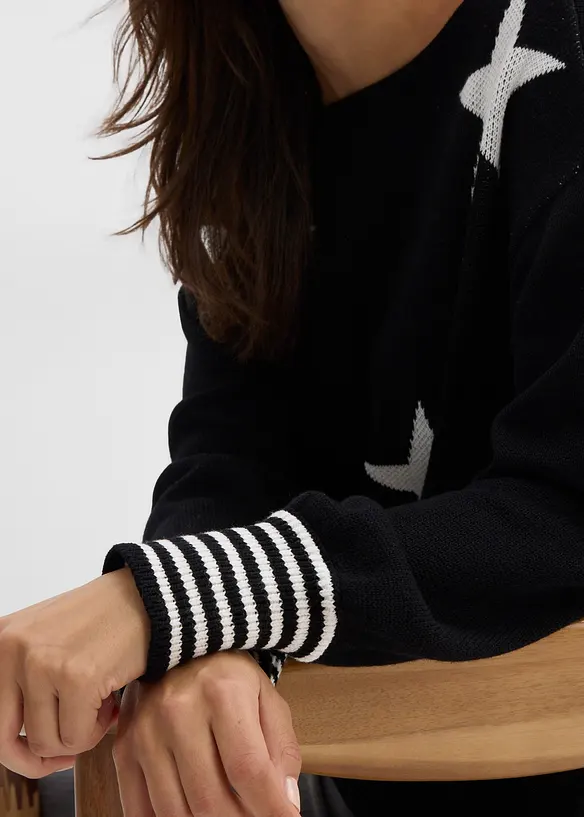 Oversize-Pullover mit Sternendruck, bonprix