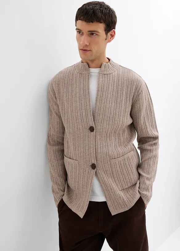 gerippte Feinstrickjacke, bonprix