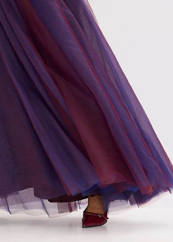 Maxikleid aus zartem Tüll mit Spitze, bonprix