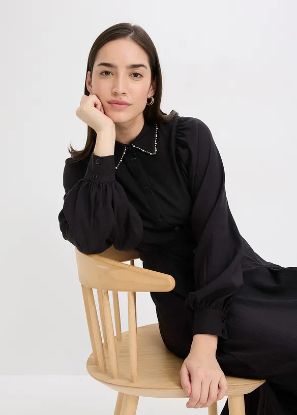 Midikleid mit Perlen Applikation, bonprix