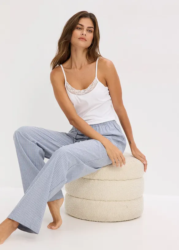 Unterhemd mit Bio-Baumwolle und Spitze (2er Pack), bonprix