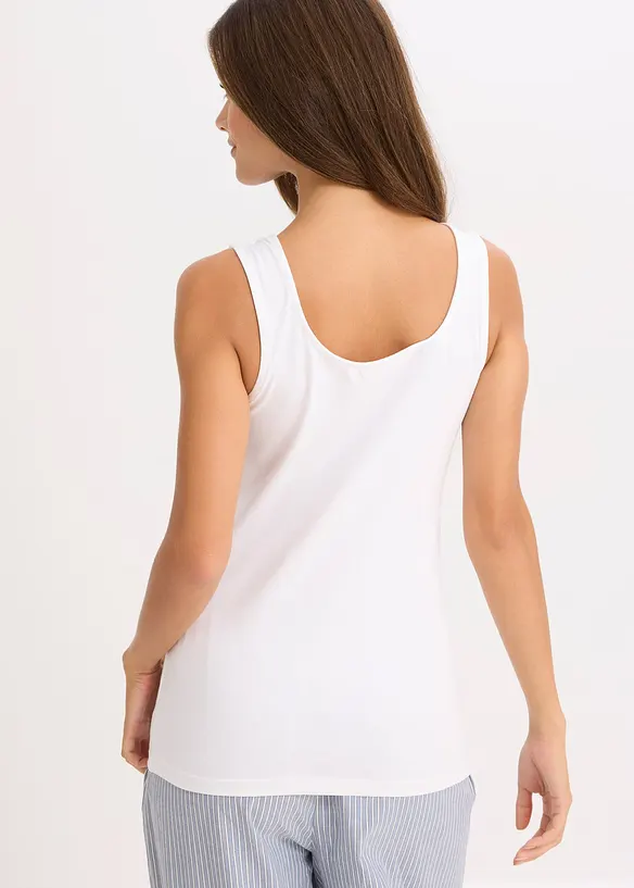 Unterhemd mit Bio-Baumwolle und Spitze (2er Pack), bonprix