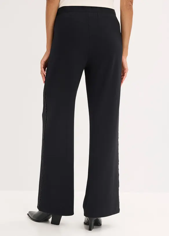 Schlupfhose aus Punto di Roma mit Glitzersteinchen, bonprix